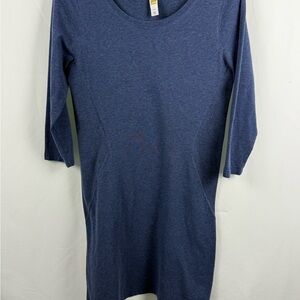 Lolé Blue Heathered Bodycon Dress | Women’s Medium | Stretch Knit Casual